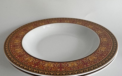 Rosenthal - Versace - Plate (2) - Suppenteller 22,5 cm MEDUSA rot Set of 2 - Porcelain