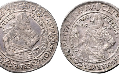 SACHSEN-COBURG-EISENACH, Johann Casimir und Johann Ernst, 1572-1633, 1/2 Reichstaler 1624 WA, Saalfeld