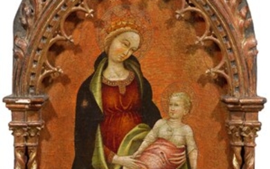 SCOLAIO DI GIOVANNI dit MAESTRO DEL BORGO ALLA COLLINA(c. 1370 Florence 1434)Madone avec enfant. Tempera...