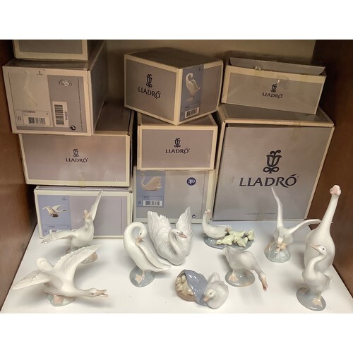 SECTION 7. A collection of Lladro figures including Goose, D...