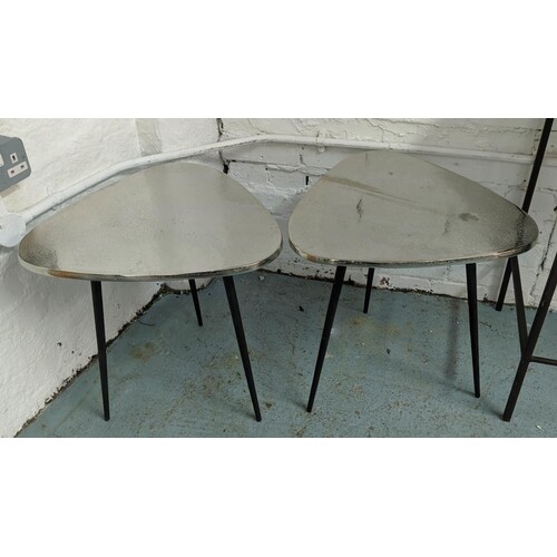SIDE TABLES, a pair, 45cm x 47cm x 47cm, 1950's Italian styl...