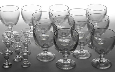 STEUBEN CRYSTAL ART GLASS DRINKING ARTICLES, LOT OF 20
