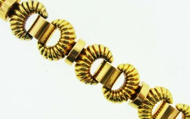 STUNNING French 18k Yellow & Rose Gold Bracelet Circa