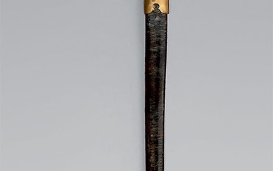 Sabre d'officier de cavalerie, garde bataille de type 1784 en bronze, fusée recouverte de cuir,...