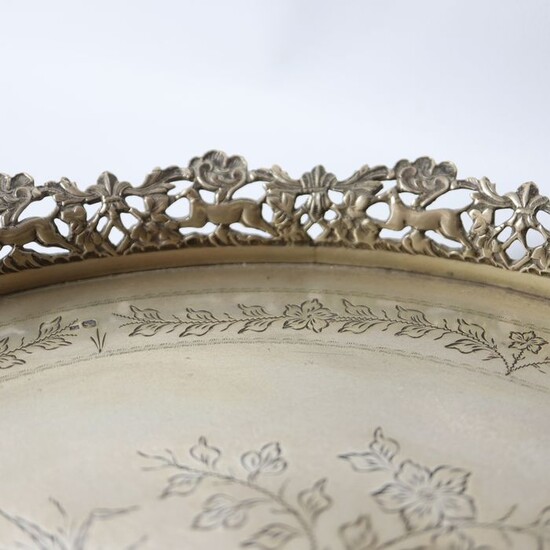 Salver, Footed silver 30.5cm (1) - .833 silver - Portugal - Mid 20th century