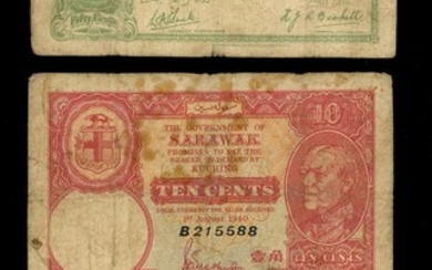 Sarawak, 10 cents, 1940, B215588