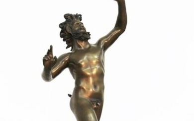 Sculpture, Dancing Faun - 80 cm - Bronze - 20th century