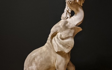 Sculpture, Elefante - 100 cm - Marble