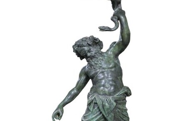 Sculpture, Silenus Pompeianus - 62 cm. - Bronze - Late 20th century