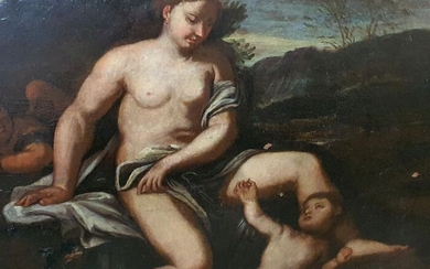 Scuola bolognese del XVII secolo - Venere e amore