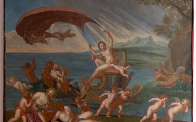 Seguace di Francesco Albani Trionfo di Galatea cm 67x85 olio...