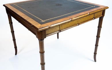Sheraton-Style "Bamboo" Card Table by Hickory Chair Co.