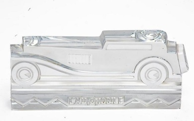 Signed Daum Nancy Art Deco Lalique Style Car Sculpture