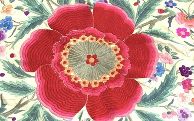 Silk Flamenco Embroidered Shawl, Spain