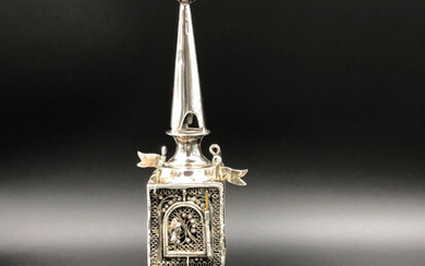 Silver Besomim Spice Tower , Aaron Katz late 1800's...