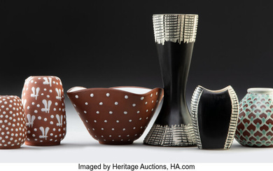Six Danish Glazed Ceramic Table Articles