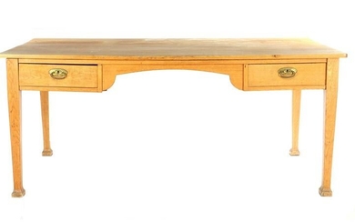 Solid oak desk table