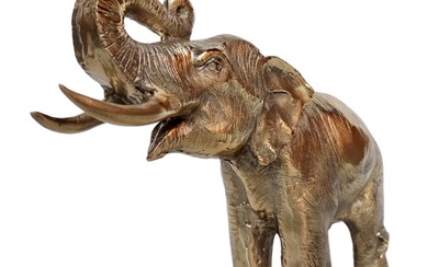 Statue, Golden elephant - 25 cm - Bronze