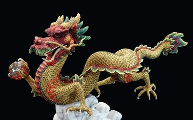 Swarovski Crystal Golden Dragon Jinlong