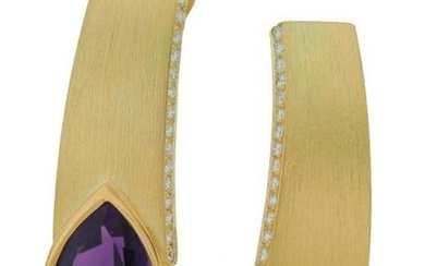 THIERRY VENDOME Amethyst 18k Yellow Gold EARRINGS