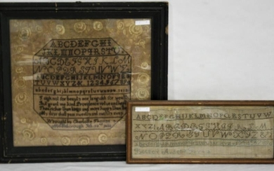 TWO AMERICAN NEEDLEWORK SAMPLERS, THE FIRST BEING