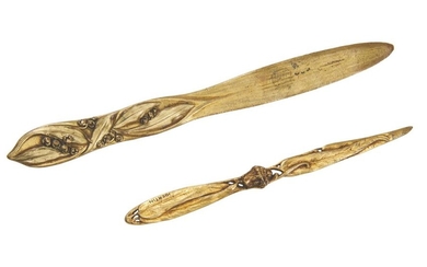 TWO FRENCH ART NOUVEAU LETTER OPENERS CIRCA 1900