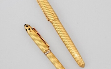 TWO GOLD PENS, CARTIER