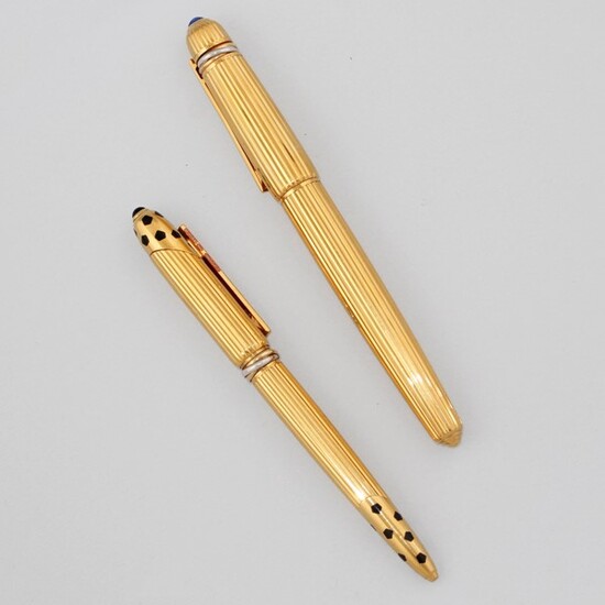 TWO GOLD PENS, CARTIER