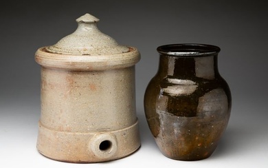 TWO REDWARE PIECES.