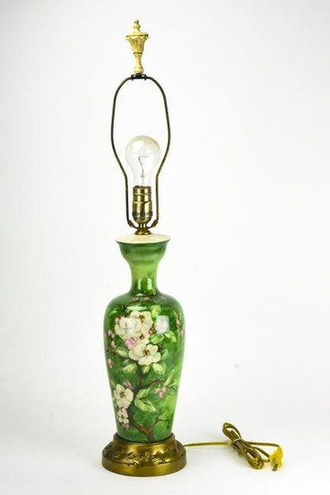 Table Lamp W Porcelain Vase & Gilt Base