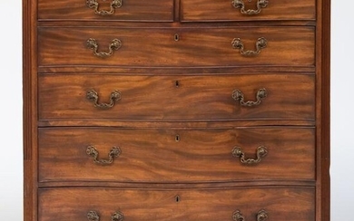 Tall George III Mahogany Serpentine-Fronted Chest of Drawers