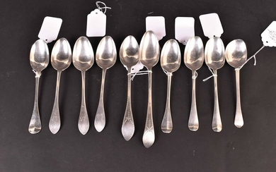 Ten 18th C. American Silver Rhode Island Spoons