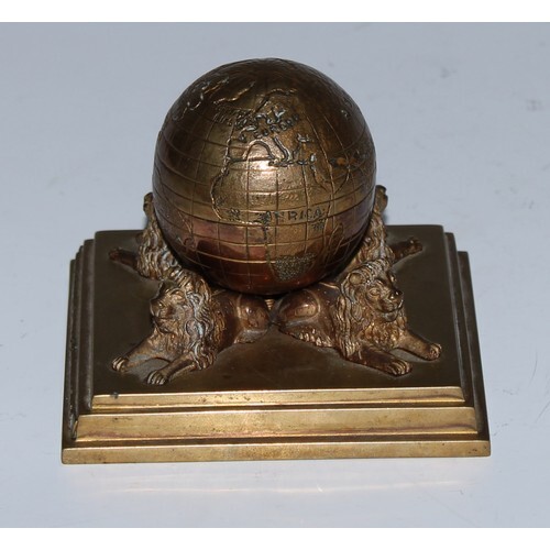 The British Empire Exhibition 1924 - a gilt brass inkwell, b...