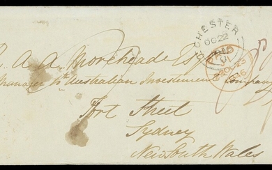 The Toulmin Packet Service U.K. to Australia Voyage 34 1846 (22 Oct.) double rate entire from C...