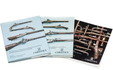 Three Christie's auction catalogues for firearms, London, 1992/95