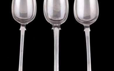 Three Victorian silver gravy spoons: King's pattern by Josiah Williams & Co. of Bristol