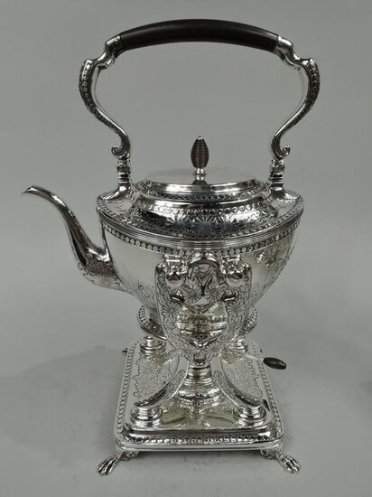 Tiffany Kettle Stand 8078B Antique Hot Water Tea American Sterling Silver