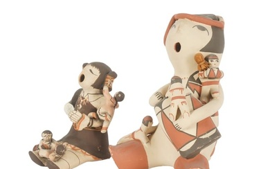 Two Acoma Pottery Storyteller Figures