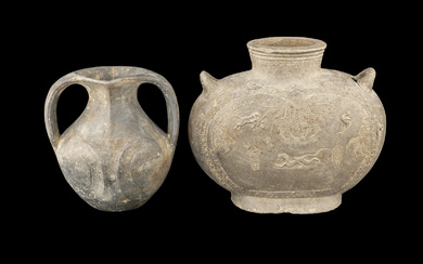 Two Chinese Grey Pottery Vessels