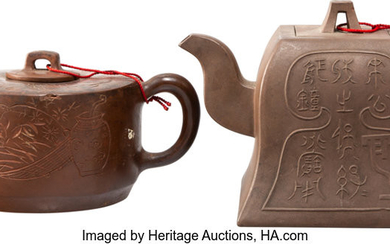 Two Chinese Yixing Teapots (20th century)