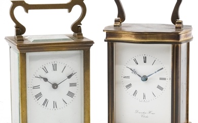 Two brass cased carriage clocks including an example with se...