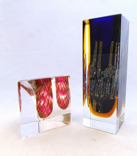 Two contemporary art glass items