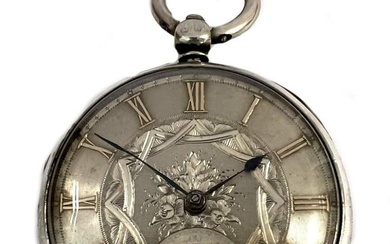 Unsigned - A Victorian silver open faced pocket watch