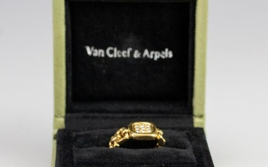 VCA Van Cleef & Arpels 18k Gold Flex Diamond Ring Sz 7