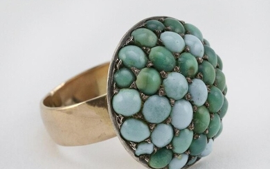 VICTORIAN TURQUOISE, SILVER AND GOLD RING