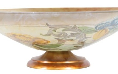 VINTAGE HAND PAINTED DAPINTO A MANO FOOTED BOWL