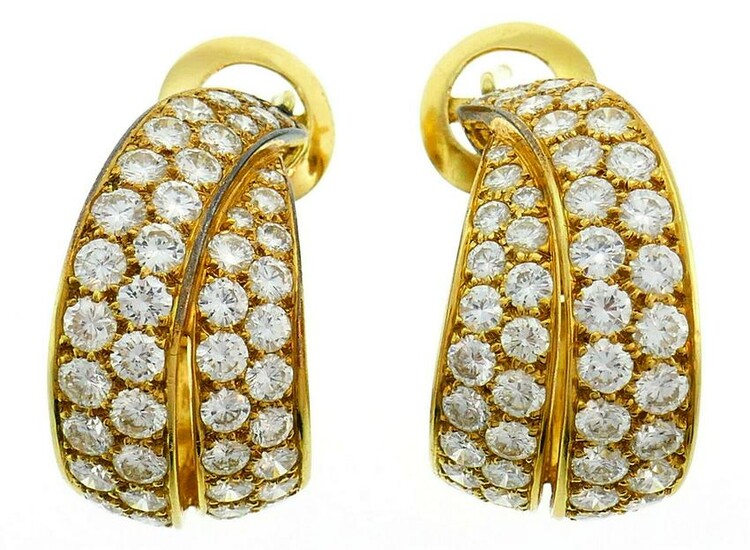 Van Cleef & Arpels Diamond Gold Hoop EARRINGS Vintage