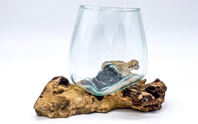 Vase - Glass, Wood