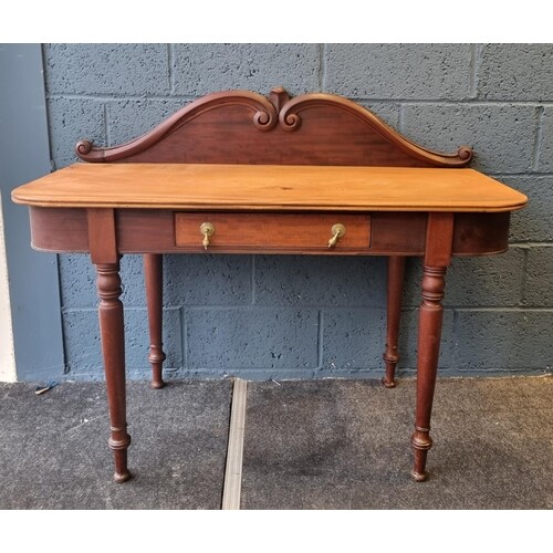 Victorian Mahogany Hall Table with 1 Drawer, newly polished
