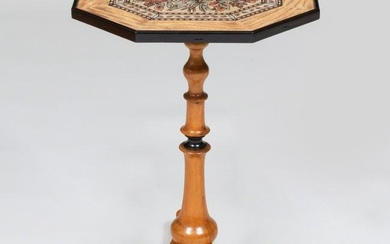 Victorian Style Fruitwood and Ebonized Side Table